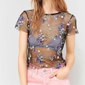 Mesh Crop Top Urban Outfitters